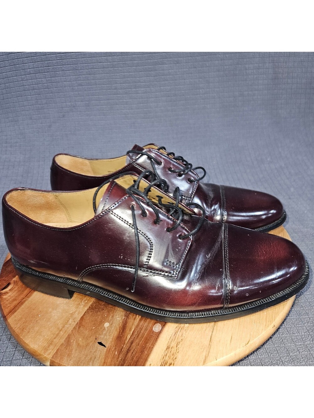 Cole Haan Men's Dress Shoes Burgundy 10 D Leather Cap Toe Oxford